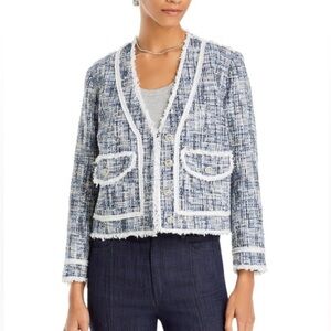 AQUA Vneck Tweed Jacket